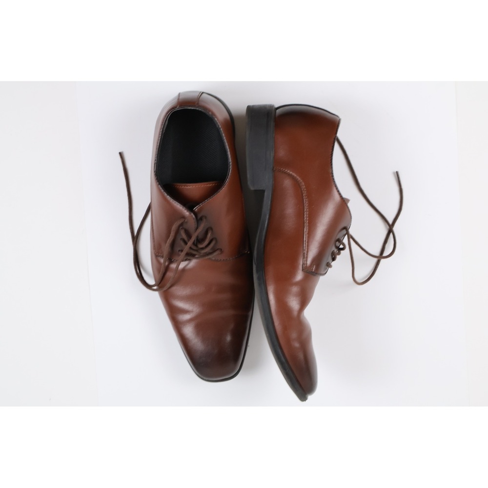 Seven 91 Mens Dress Shoes Brown Burnished Almond Toe Size 8